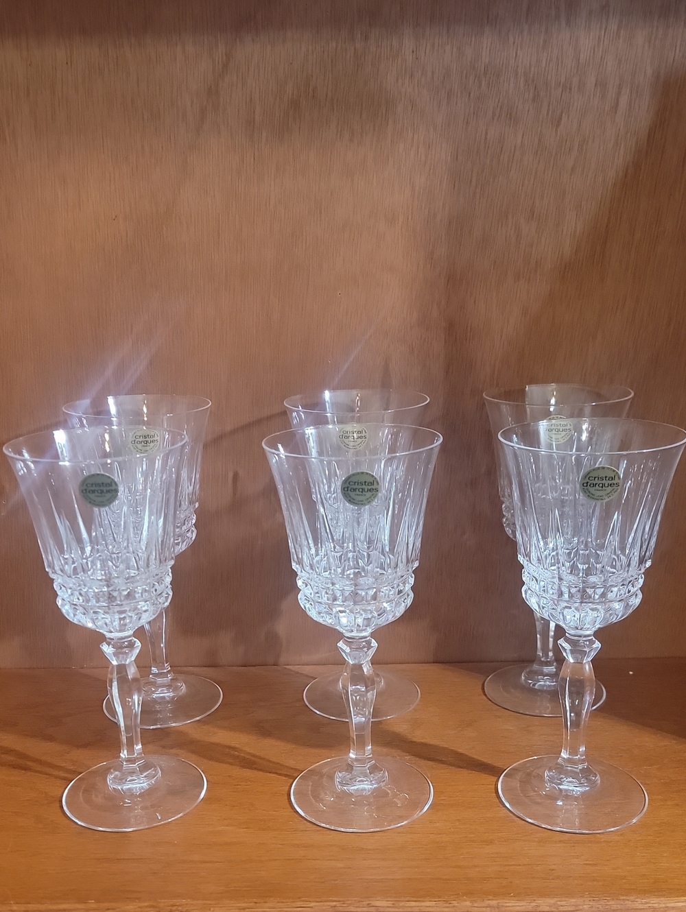 Cristal D'Arques 24% Lead Crystal Water / Wine Goblets Set Of 6